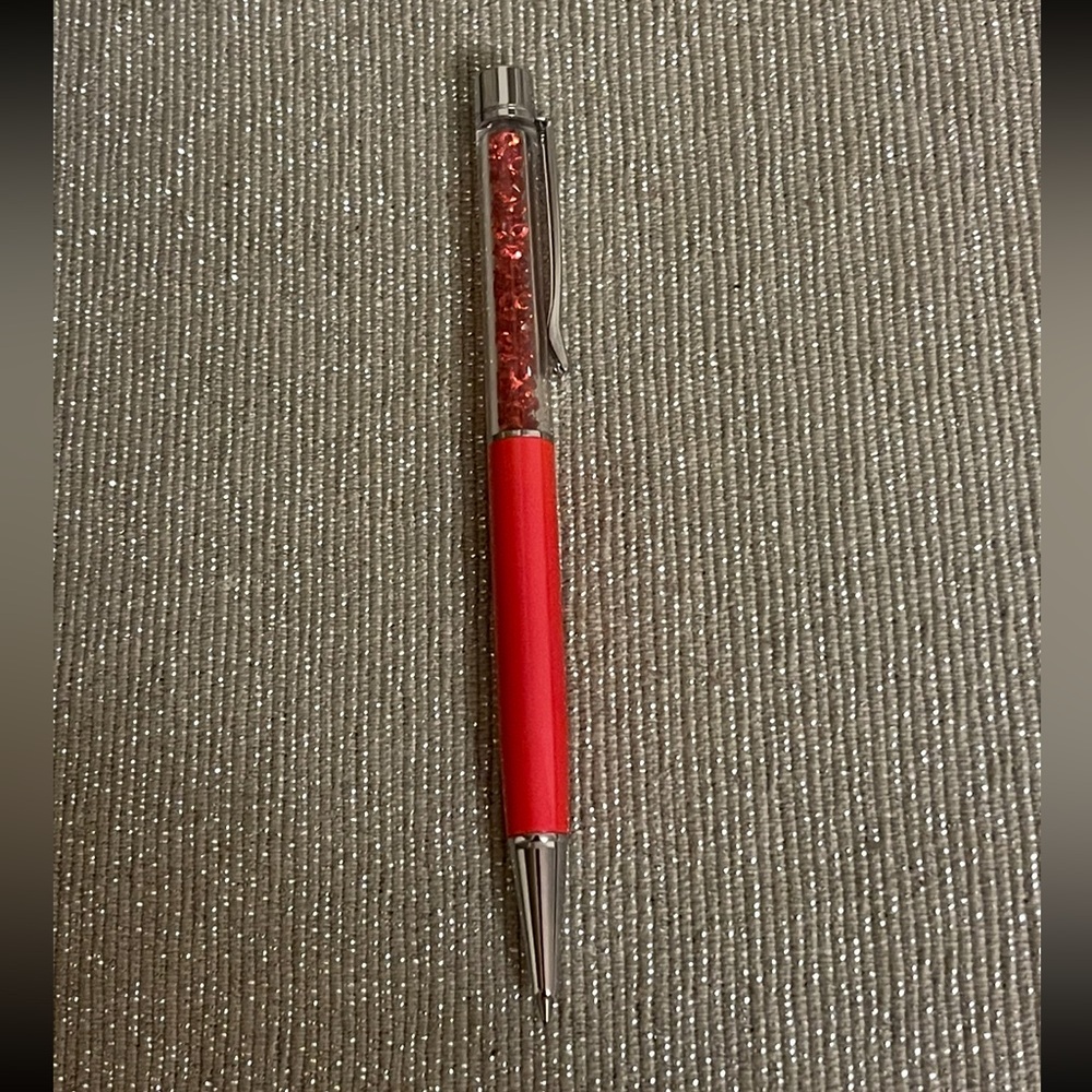 Swarovski Red Pen with Silver Accents